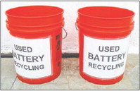 Drop off old batteries behind  Building 5 for recycling