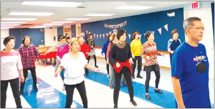 Joyful Line Dance to support a benefit concert for earthquake survivors March 30 in Clubhouse 4
