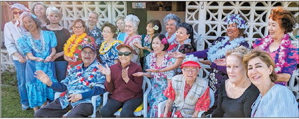 Hula dancers perform at centenarian birthday