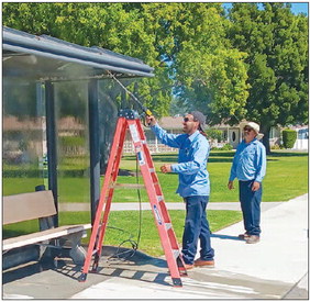 Service Maintenance is hard at work revitalizing bus stops