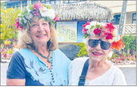 Leisure World residents Sandy Bush and Debbi Fudge take in the Cook Islands