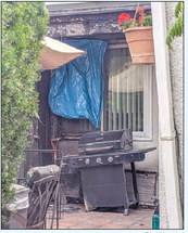 Unattended grill sparks fire;  burns patio roof in Mutual 15