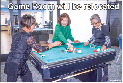 Game Room will be relocated and other  Board decisions