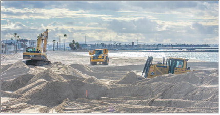 Construction of Seal Beach’s sand berm has begun ahead of winter storm season