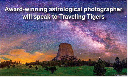 Award-winning astrological photographer  will speak to Traveling Tigers